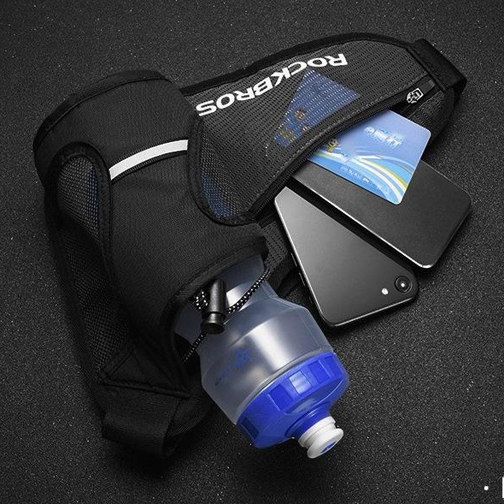 Løbebælte m. Mesh Lomme og Plads til Vandflaske - Sort