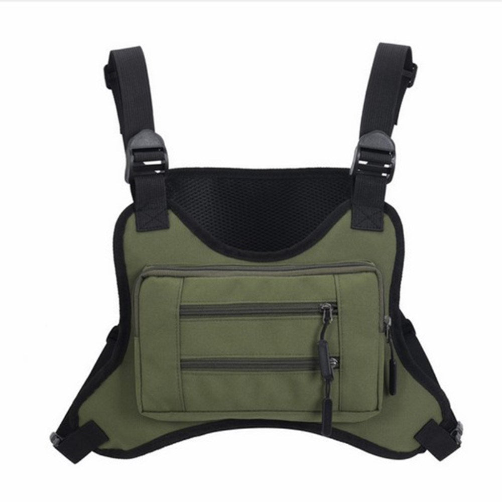 Utendørs polyestervest med lommer - Grønn