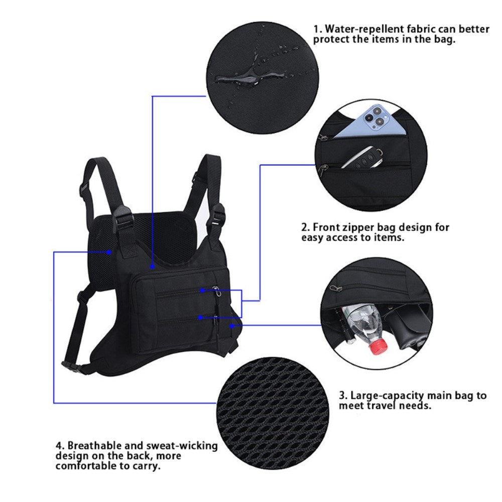 Utendørs polyestervest med lommer - Grønn