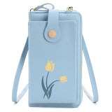 Universal Leather Clutch m. Skulderstropp (160 x 80 mm) - Blå