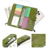 Mobil lommebok i kunstskinn med kortholdere og glidelåslommer (maks. mobil: 185 x 95 x 20 mm) - Brun