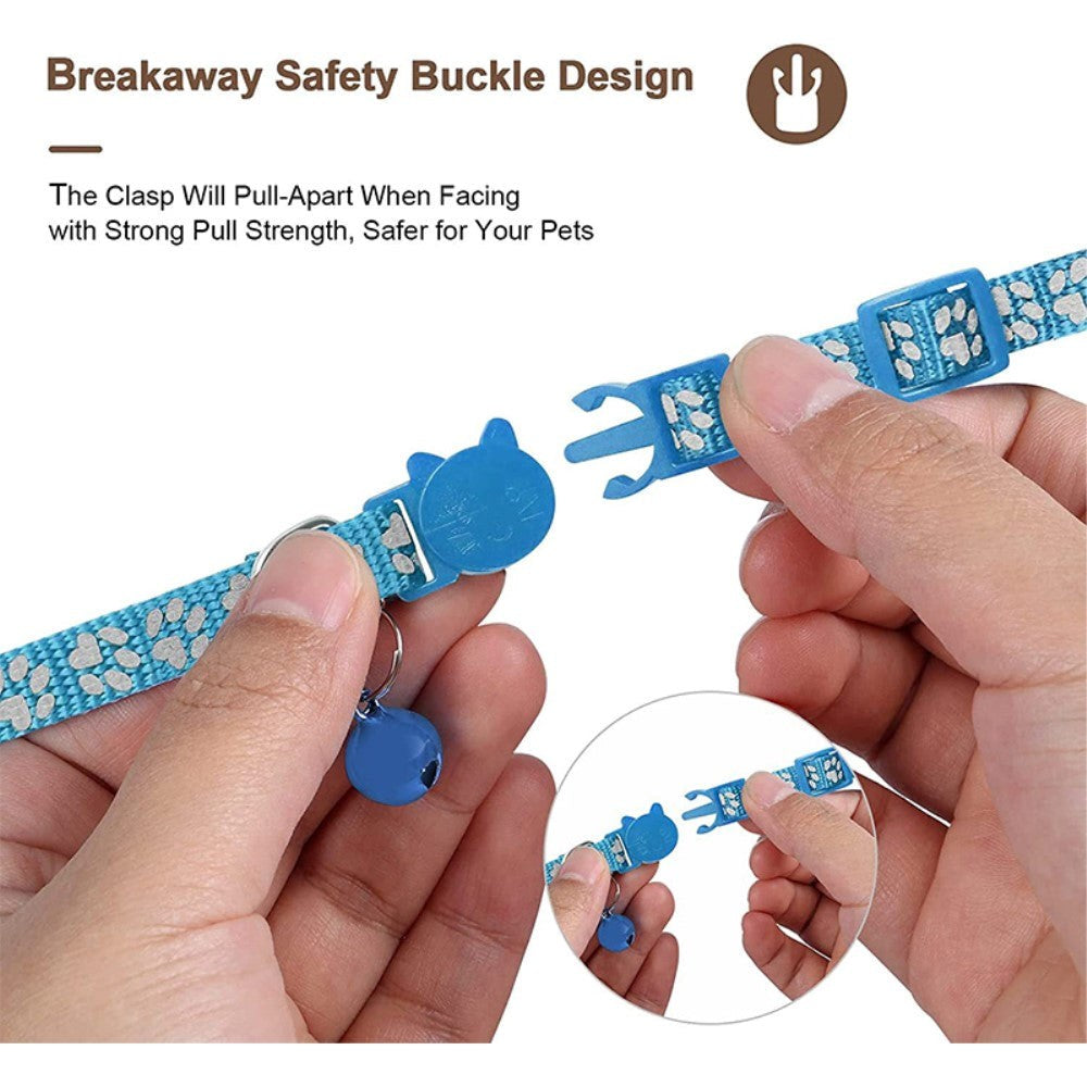 Kattehalsbånd med AirTag silikondeksel og reflekser - Lyseblå