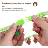 Kattehalsbånd med AirTag silikondeksel og reflekser - Limegrønn