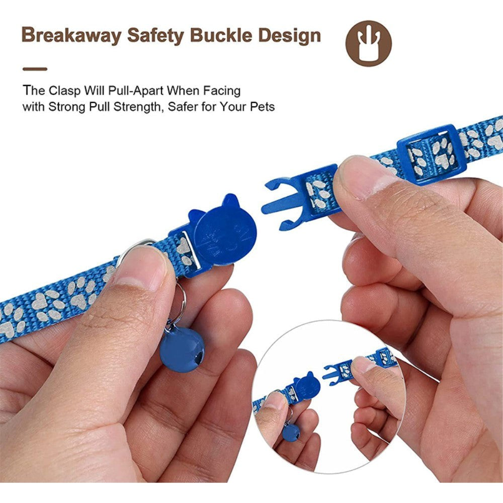 Kattehalsbånd med AirTag silikondeksel og reflekser - blå