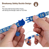 Kattehalsbånd med AirTag silikondeksel og reflekser - blå