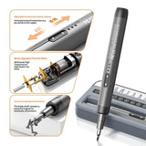 Elektronisk Skruetrækker - Sæt med 32 Dele - USB-C Opladning - Grå