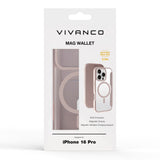 iPhone 16 Pro Vivanco Classic Wallet Leather Flip Cover m. Lommebok - MagSafe-kompatibel - Greige
