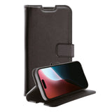 iPhone 16 Pro Vivanco Classic Wallet Leather Flip Cover m. Lommebok - Svart