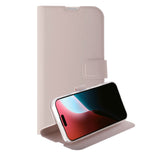 iPhone 16 Pro Vivanco Classic Wallet Leather Flip Cover m. Lommebok - Greige