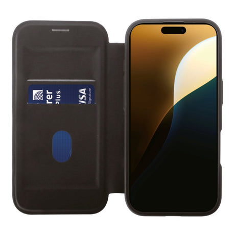 iPhone 16 Pro Max Vivanco Classic Wallet Leather Flip Cover m. Lommebok - MagSafe-kompatibel - Svart