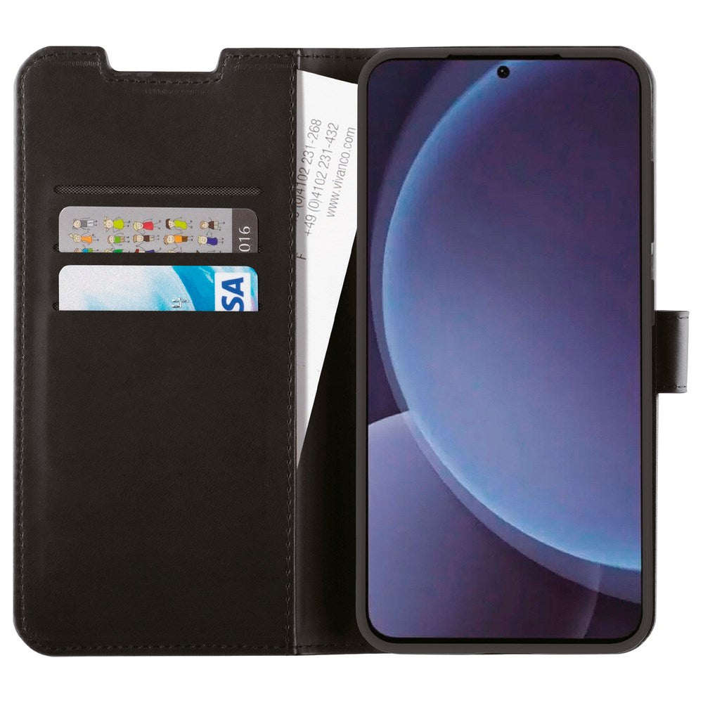 Samsung Galaxy S25+ (Plus) Vivanco Classic Wallet Flip Cover m. Kortholder - Sort