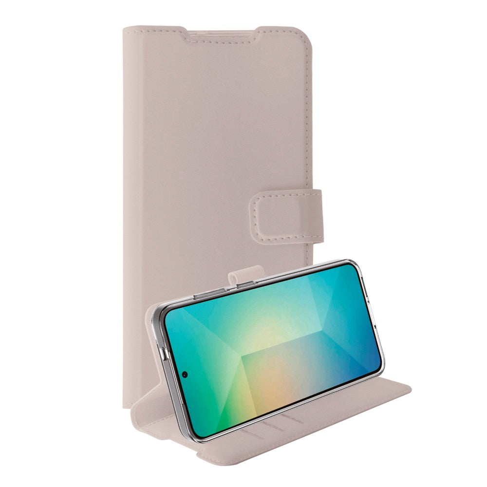 Samsung Galaxy S25 Vivanco Classic Wallet Flip Cover m. Kortholder - Greige