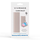 Vivanco Classic Wallet Flip Cover m. Lommebok - Samsung Galaxy A56 (5G) / A36 (5G) - Taupe
