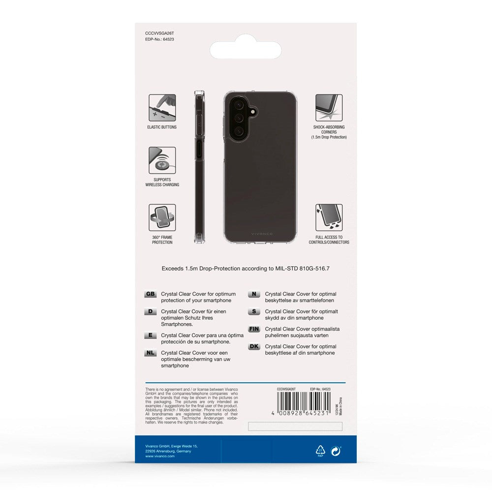 Vivanco Krystallklart Deksel - Samsung Galaxy A26 (5G) - Gjennomsiktig