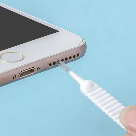 Børste for telefon- og nettbrettporter - 10 stk - Hvit