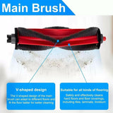 Støvsugerbørste til Robotstøvsuger Roborock Q7 TF / Q7 TF+ (Hovedbørste) - Rød + Sort