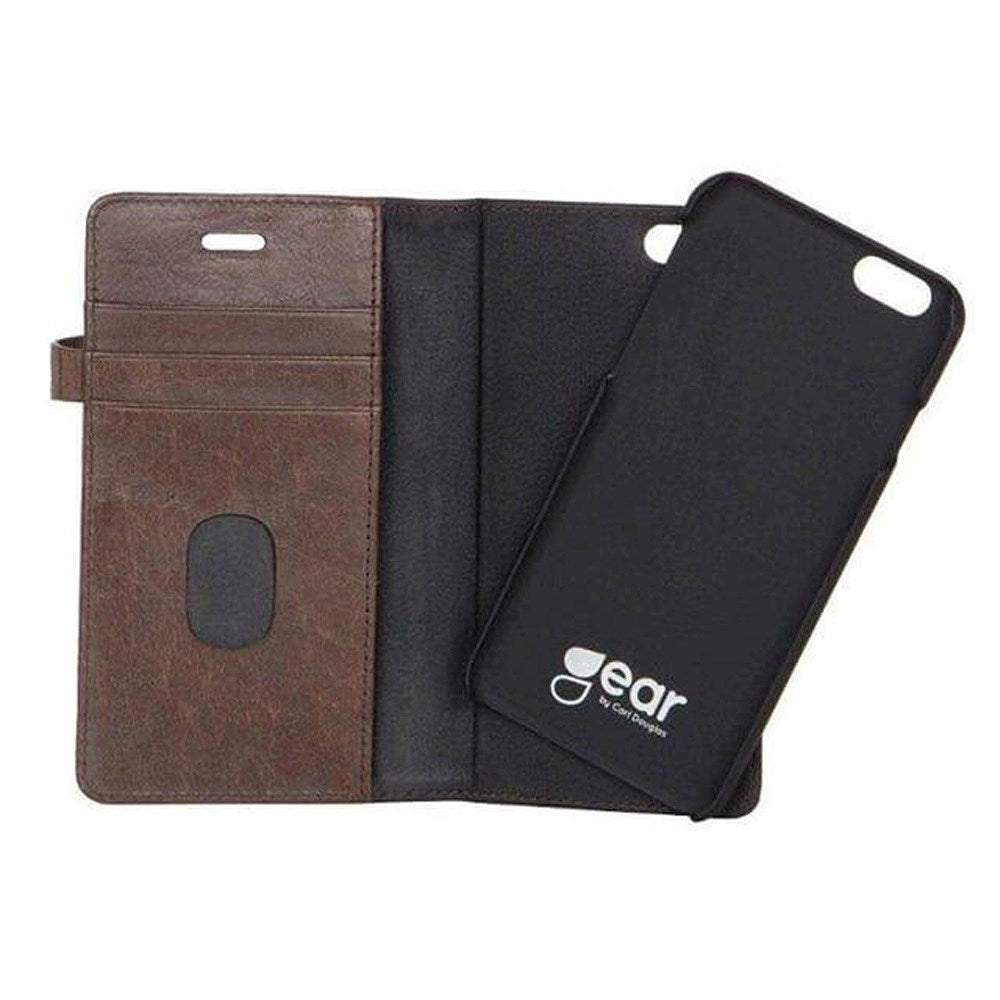 Buffalo - iPhone 6 Plus / 6s Plus - 2-i-1 Ægte Læder Flip Cover - Brun