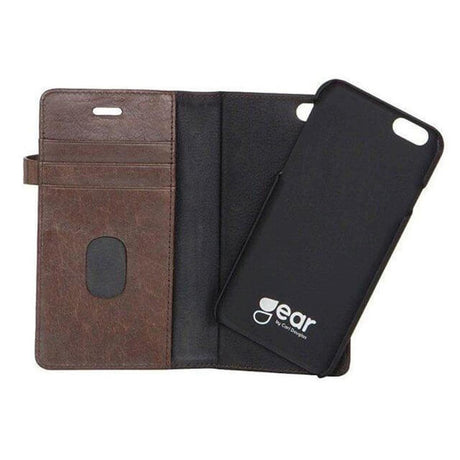 Buffalo - iPhone 6 Plus / 6s Plus - 2-i-1 Ægte Læder Flip Cover - Brun