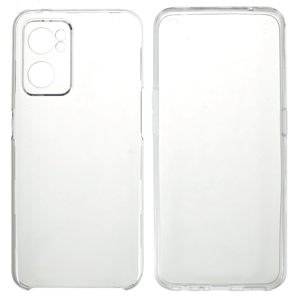 Oppo Find X5 Lite fleksibelt plastdeksel bak m. Skjermbeskytter - Gjennomsiktig