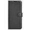Motorola Moto G42 Litchi Leather Flip Cover m. Lommebok - Svart