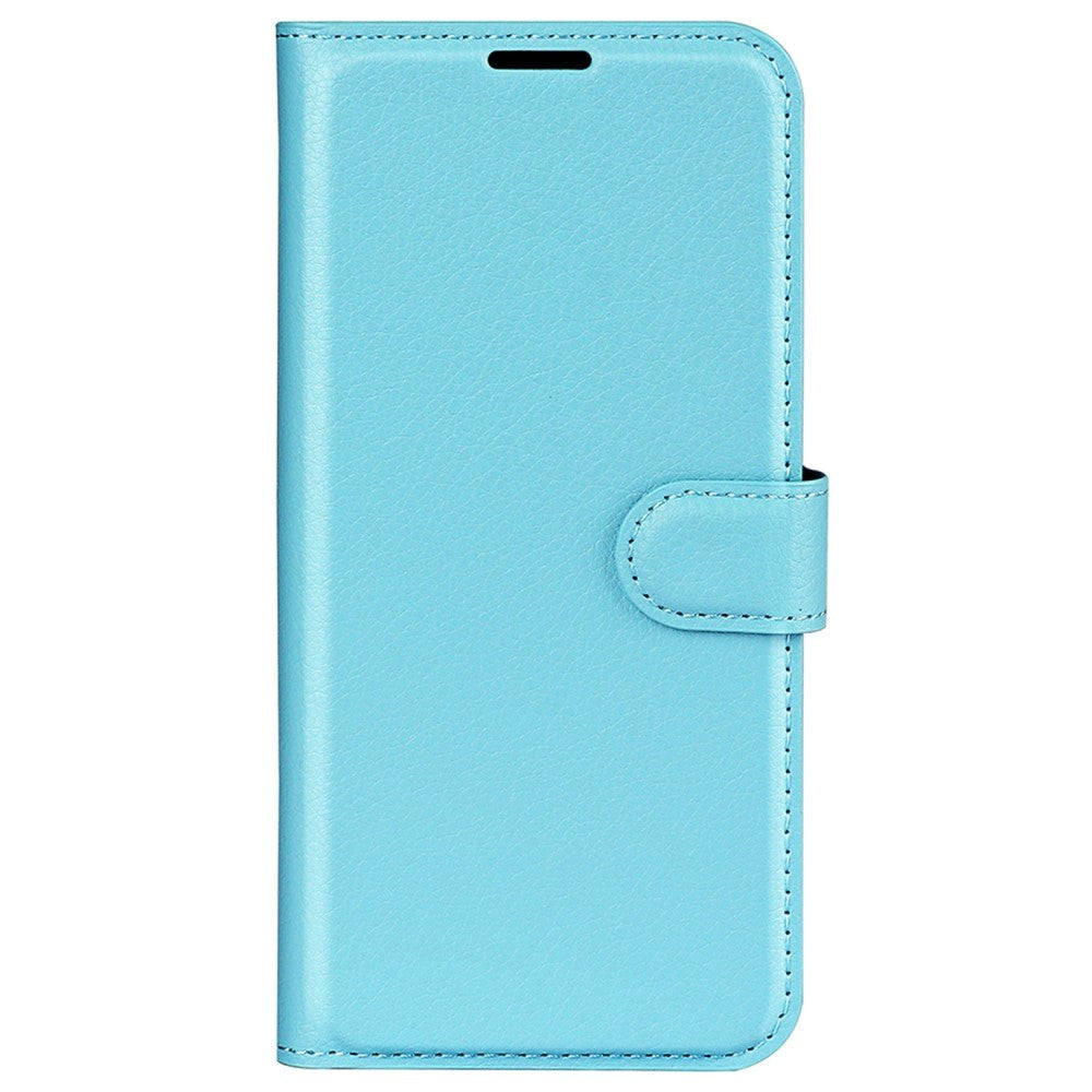 Motorola Moto G42 Litchi Leather Flip Cover m. Lommebok - Blå