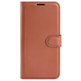 Motorola Moto G42 Litchi Leather Flip Cover m. Lommebok - Brun