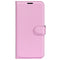 Motorola Moto G42 Litchi Leather Flip Cover m. Lommebok - Rosa