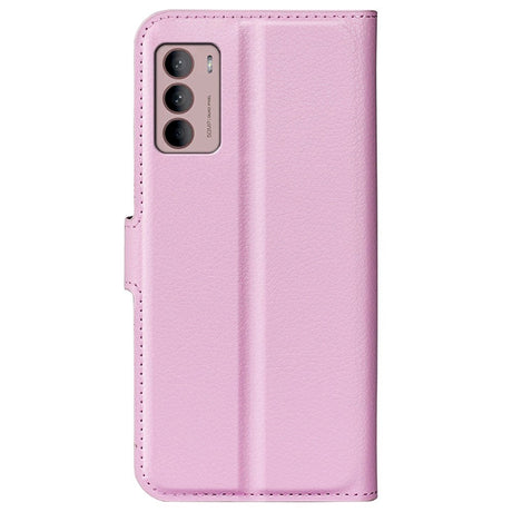 Motorola Moto G42 Litchi Leather Flip Cover m. Lommebok - Rosa