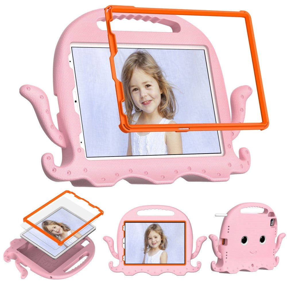 EIDERWOOD iPad Air 11" (2025 / 2024) / Pro 11" (2018-2024) Bakdeksel for barn m. Skulderstropp &amp; Håndholder - Octopus - Rosa