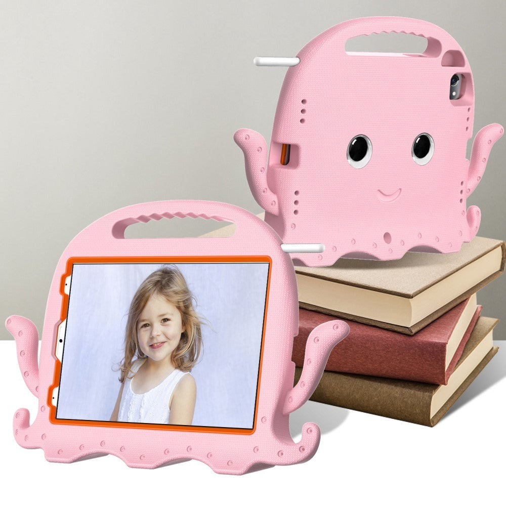 EIDERWOOD iPad Air 11" (2025 / 2024) / Pro 11" (2018-2024) Bakdeksel for barn m. Skulderstropp &amp; Håndholder - Octopus - Rosa
