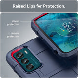 Motorola Moto G42 Rugged Shield Series Craftsman Bakdeksel - Blå