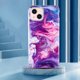 iPhone 13 Fleksibelt Bagside Cover Marmor Mønster - Rød