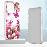 iPhone 14 Pro Fleksibel Plastik Bagside Cover - Dansende Sommerfugle