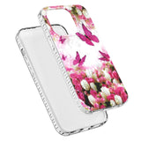 iPhone 14 Pro Fleksibel Plastik Bagside Cover - Dansende Sommerfugle