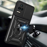 Xiaomi Poco F4 Craftsman Bakdeksel m. Magnetisk Kickstand &amp; Cam Slider - Grønn