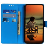 Samsung Galaxy M13 Litchi Leather Flip Cover m. Lommebok - Blå