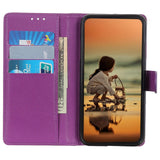 Samsung Galaxy M13 Litchi Leather Flip Cover m. Lommebok - Lilla