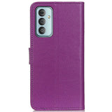 Samsung Galaxy M13 Litchi Leather Flip Cover m. Lommebok - Lilla