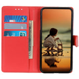 Samsung Galaxy M13 Litchi Leather Flip Cover m. Lommebok - Rød
