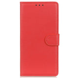 Samsung Galaxy M13 Litchi Leather Flip Cover m. Lommebok - Rød