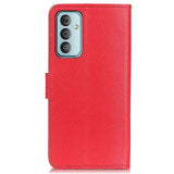 Samsung Galaxy M13 Litchi Leather Flip Cover m. Lommebok - Rød