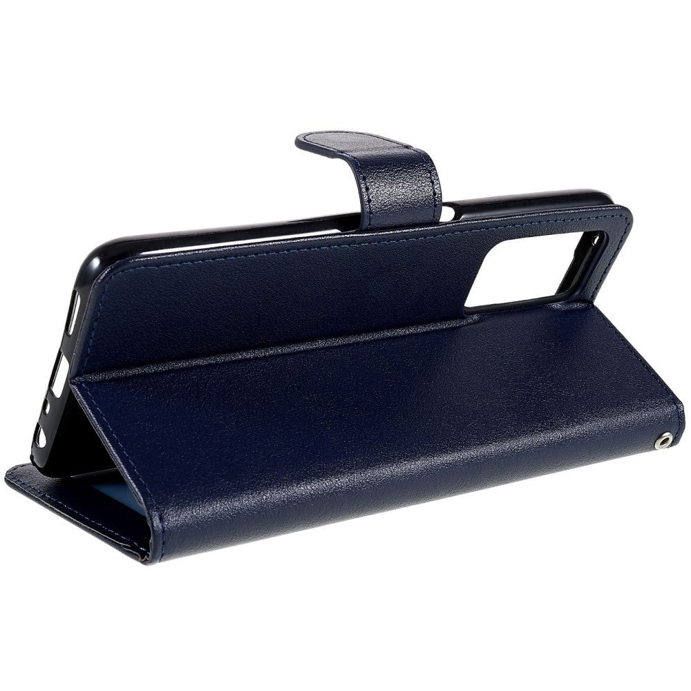 Oppo A76 / Realme 9i Leather Flip Cover m. Lommebok og stativfunksjon - blå