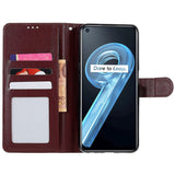Oppo A76 / Realme 9i Leather Flip Cover m. Lommebok- og stativfunksjon - Vinrød