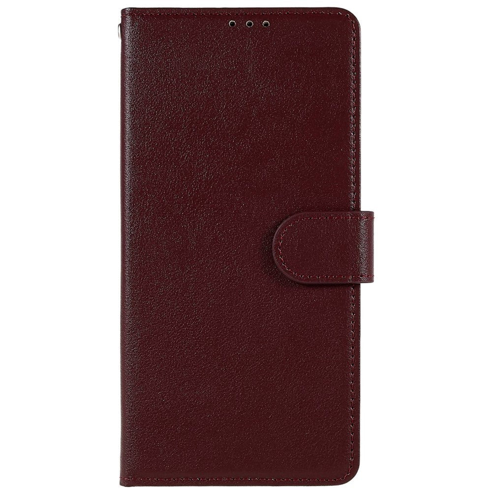 Oppo A76 / Realme 9i Leather Flip Cover m. Lommebok- og stativfunksjon - Vinrød