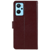 Oppo A76 / Realme 9i Leather Flip Cover m. Lommebok- og stativfunksjon - Vinrød