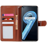 Oppo A76 / Realme 9i Leather Flip Cover m. Lommebok- og stativfunksjon - brun