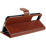 Oppo A76 / Realme 9i Leather Flip Cover m. Lommebok- og stativfunksjon - brun