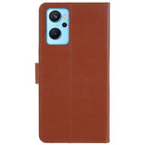 Oppo A76 / Realme 9i Leather Flip Cover m. Lommebok- og stativfunksjon - brun