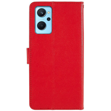 Oppo A76 / Realme 9i Leather Flip Cover m. Lommebok- og stativfunksjon - rød
