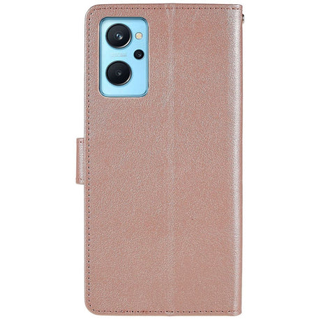 Oppo A76 / Realme 9i Leather Flip Cover m. Lommebok- og stativfunksjon - Rose gull